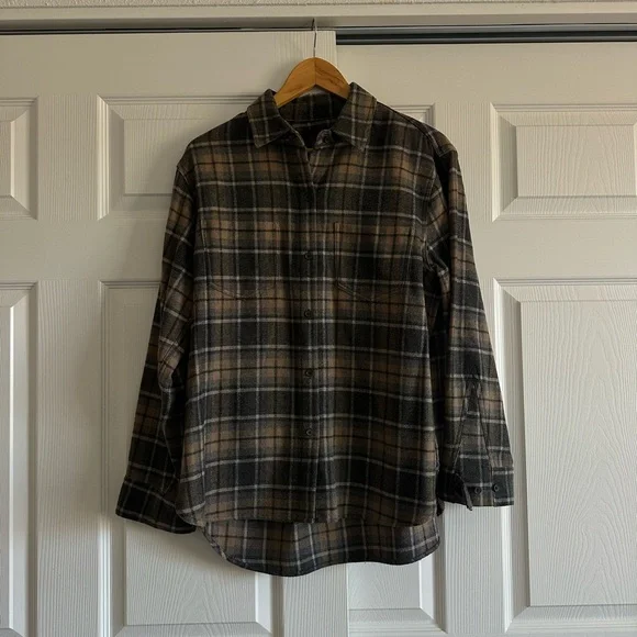Jenni Kayne O'Keeffe Overshirt In Charcoal Plaid - Picture 2 of 4